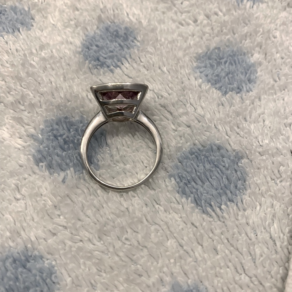 925 Silver Pink/Lavender Statement Ring - image 3